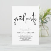 Eenvoudige Minimalistische Moderne Afstudeeruitnod Kaart (Staand voorkant)