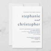 Eenvoudige minimalistische moderne blauwe script f kaart (Voorkant)