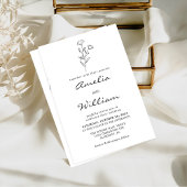 Eenvoudige minimalistische moderne bloemen schets  kaart