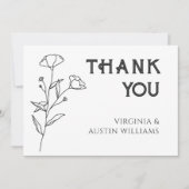 Eenvoudige Minimalistische Moderne Bloemige Bruilo Bedankkaart (Voorkant)