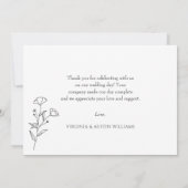 Eenvoudige Minimalistische Moderne Bloemige Bruilo Bedankkaart (Achterkant)