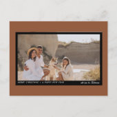 Eenvoudige minimalistische moderne Boho Brown 1 fo Feestdagenkaart (Voorkant)