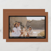 Eenvoudige Minimalistische Moderne Boho Bruin 1 Fo Feestdagenkaart (Voorkant / Achterkant)