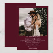 Eenvoudige minimalistische moderne Bourgondische f Kaart (Voorkant / Achterkant)