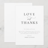 Eenvoudige minimalistische moderne bruiloft bedank kaart (Voorkant / Achterkant)