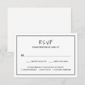 Eenvoudige minimalistische moderne bruiloft RSVP kaartje (Voorkant / Achterkant)
