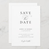 Eenvoudige minimalistische moderne bruiloft Save t Kaart (Voorkant / Achterkant)