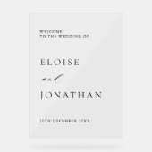 Eenvoudige minimalistische moderne bruiloft welkom acryl bord (Voorkant)