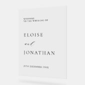 Eenvoudige minimalistische moderne bruiloft welkom acryl bord (Hoek)