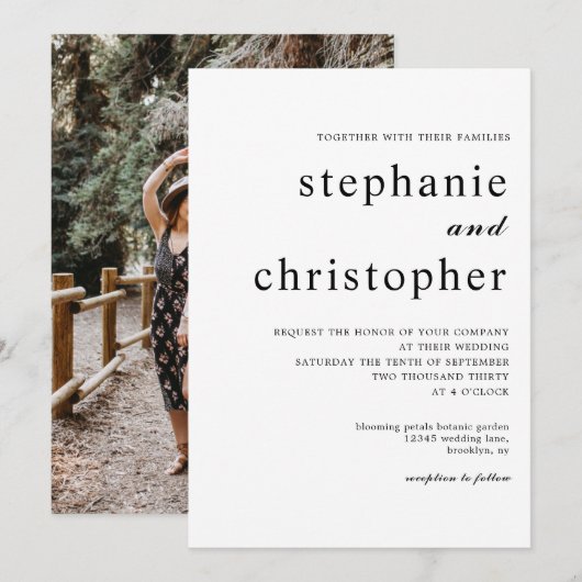 Eenvoudige minimalistische moderne chique script f kaart (Voorkant / Achterkant)