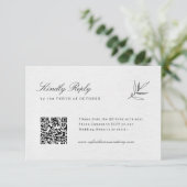 Eenvoudige minimalistische moderne eucalyptus Oliv RSVP Kaartje (Staand voorkant)