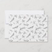 Eenvoudige minimalistische moderne eucalyptus Oliv RSVP Kaartje (Achterkant)