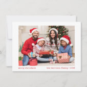 Eenvoudige Minimalistische Moderne Familie Foto Va Feestdagenkaart (Voorkant)