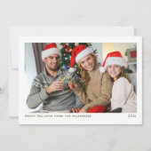 Eenvoudige minimalistische moderne familiefoto feestdagenkaart (Voorkant)