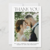 Eenvoudige minimalistische moderne foto bruiloft bedankkaart (Voorkant)