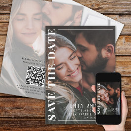 Eenvoudige, minimalistische, moderne foto van twee save the date