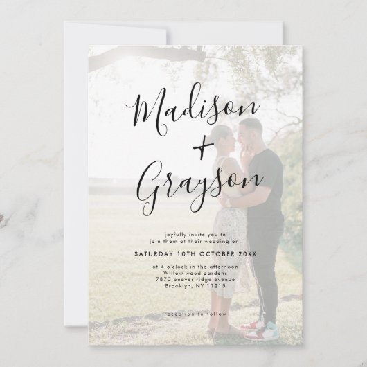 Eenvoudige minimalistische moderne fotokalligrafie kaart (Voorkant)