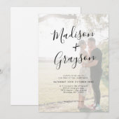 Eenvoudige minimalistische moderne fotokalligrafie kaart (Voorkant / Achterkant)