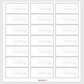 Eenvoudige Minimalistische Moderne Gastadreslabels Sticker (Vel)