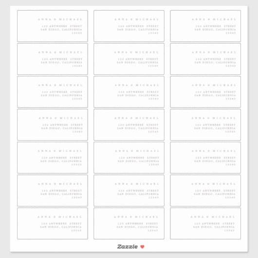 Eenvoudige Minimalistische Moderne Gastadreslabels Sticker (Vel)