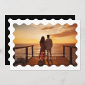 Eenvoudige MINIMALISTISCHE moderne golfgrens | Fot Save The Date (Voorkant / Achterkant)