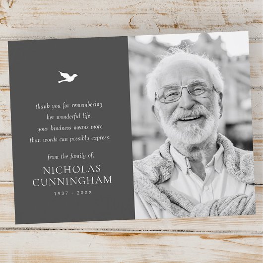 Eenvoudige Minimalistische Moderne Herdenkingsfoto Briefkaart