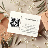 Eenvoudige minimalistische moderne Logo QR code zw Visitekaartje