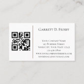 Eenvoudige minimalistische moderne Logo QR code zw Visitekaartje (Achterkant)
