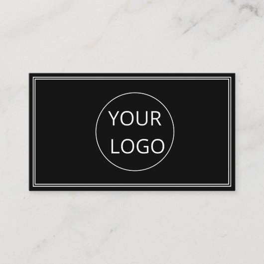 Eenvoudige minimalistische moderne Logo QR code zw Visitekaartje (Voorkant)