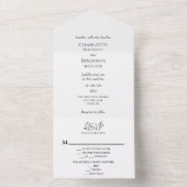 Eenvoudige minimalistische moderne menu keuze RSVP All In One Uitnodiging (Binnen)