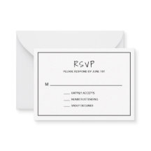 Eenvoudige minimalistische moderne mini-RSVP-kaart