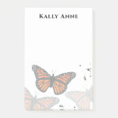 Eenvoudige, minimalistische, moderne monboogvlinde post-it® notes (Voorkant)