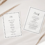 Eenvoudige minimalistische moderne monogram en det kaart<br><div class="desc">Deze eenvoudige minimalistische moderne monogram details en uitnodiging is perfect voor uw elegante moderne bruiloft. Dit ontwerp heeft een zwart eenvoudig script op een neutrale, heldere witte achtergrond die past bij uw klassieke traditionele bruiloft of minimalistische boho-bruiloft in het voorjaar, de zomer, de herfst of de winter. Neem gerust contact...</div>