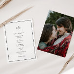 Eenvoudige minimalistische moderne monogram foto b kaart<br><div class="desc">Deze eenvoudige minimalistische moderne monogram foto bruiloft uitnodiging is perfect voor uw elegante moderne bruiloft. Dit ontwerp heeft een zwart eenvoudig script op een neutrale, heldere witte achtergrond die past bij uw klassieke traditionele bruiloft of minimalistische boho-bruiloft in het voorjaar, de zomer, de herfst of de winter. Neem gerust contact...</div>