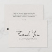 Eenvoudige minimalistische, moderne, neutrale bedr bedankkaart (Voorkant / Achterkant)