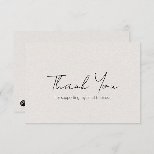 Eenvoudige minimalistische, moderne, neutrale bedr bedankkaart (Voorkant / Achterkant)