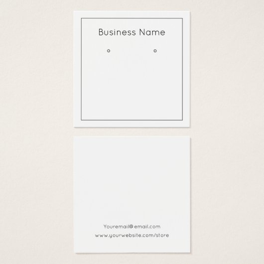 Eenvoudige, minimalistische moderne oorenkaart vierkante visitekaartjes (Voorkant /achterkant)