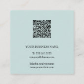 Eenvoudige minimalistische moderne QR-code Vierkante Visitekaartje (Achterkant)
