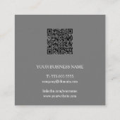 Eenvoudige minimalistische moderne QR-code Vierkante Visitekaartje (Achterkant)