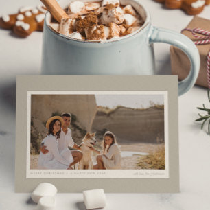 Eenvoudige minimalistische moderne repose grijs 1  feestdagenkaart