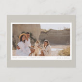 Eenvoudige minimalistische moderne repose grijs 1  feestdagenkaart (Voorkant)