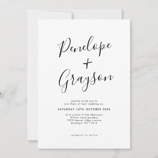 Eenvoudige minimalistische moderne schone kalligra kaart (Voorkant)