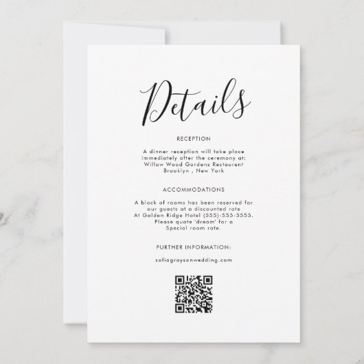 Eenvoudige minimalistische moderne schone kalligra kaart (Achterkant)