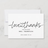 Eenvoudige Minimalistische Moderne Script Bruidsfe Bedankkaart (Voorkant)