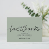 Eenvoudige Minimalistische Moderne Script Bruiloft Bedankkaart (Staand voorkant)