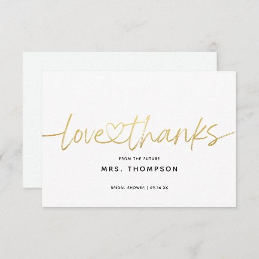 Eenvoudige Minimalistische Moderne Script Bruiloft Bedankkaart (Voorkant / Achterkant)