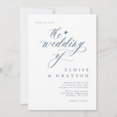 Eenvoudige Minimalistische Moderne Stofblauwe Brui Kaart (Voorkant)