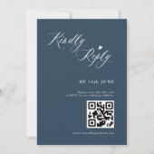 Eenvoudige minimalistische moderne stoffige blauwe kaart (Achterkant)