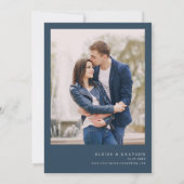 Eenvoudige minimalistische moderne stoffige blauwe kaart (Achterkant)