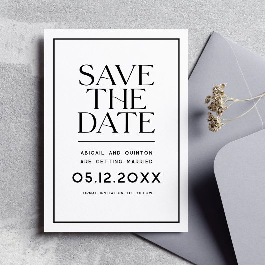 Eenvoudige minimalistische moderne trendy Save the Save The Date